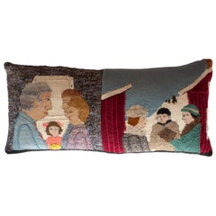 Handwoven Tapestry Cushion Show a Local Motif by Swedish Artist Gunborg Ferm