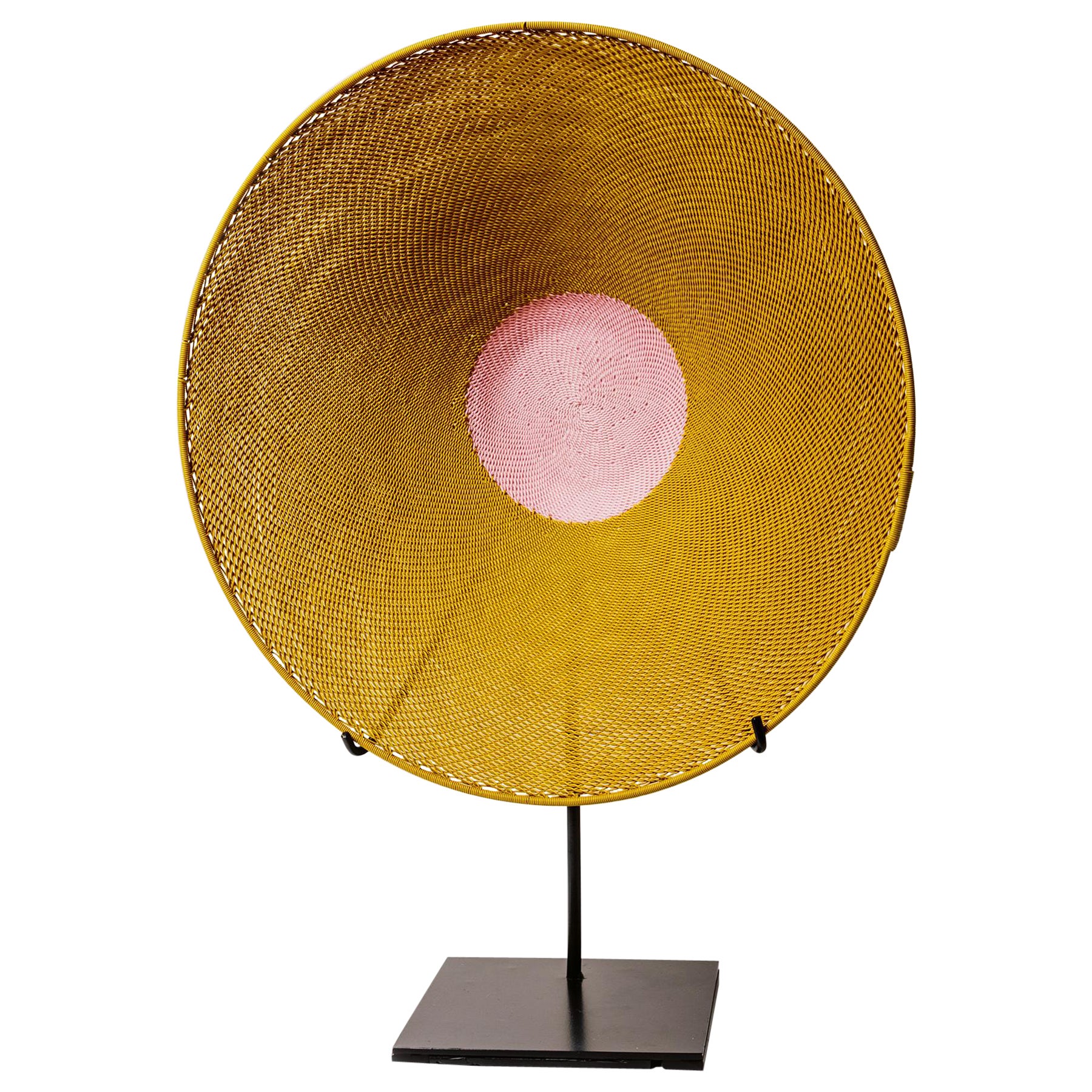 Handwoven Telephone Wire Accent, Pink For Sale