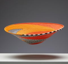 Handwoven Telephone Wire Accent, Sinopia