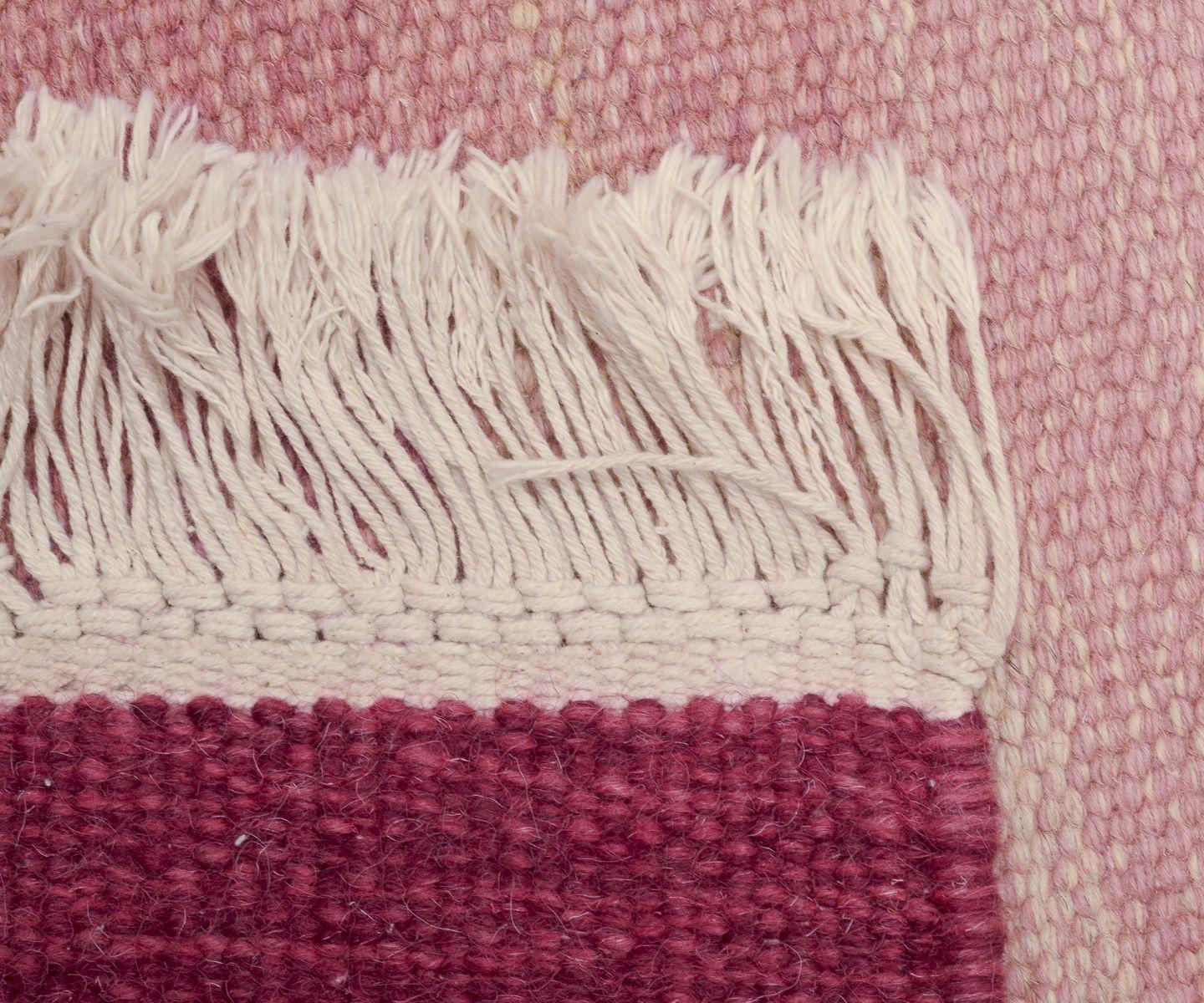 Late 20th Century Handwoven “Terass” rug in wool. Rölakan technique.  Woven with geometric pattern For Sale