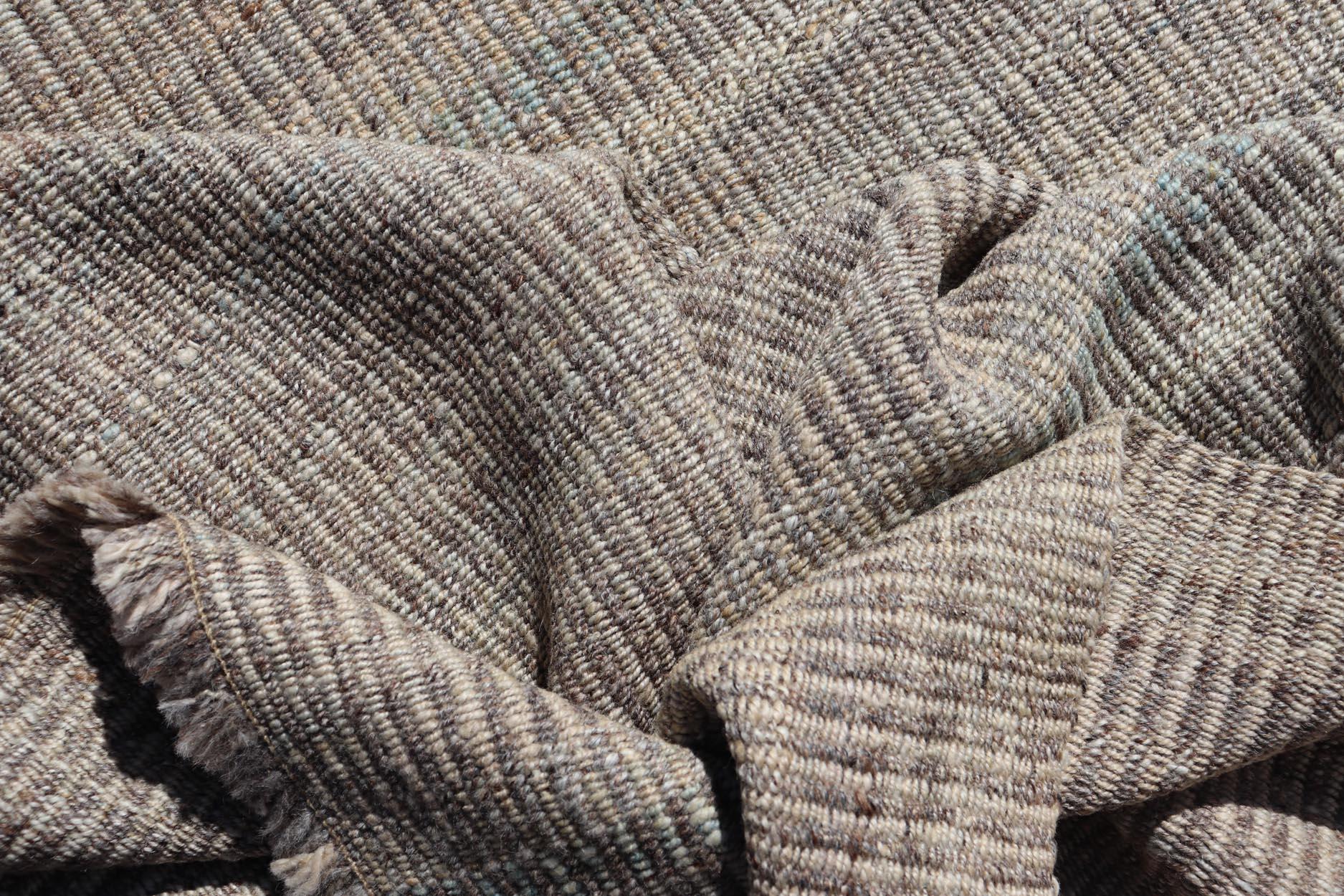 Handwoven Textured Kilim Rug in Soft Gray and Light Blue Tones 9'3 x 12'4 For Sale 1