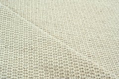 Handwoven Textured Wool Rug in Beige and Brown, Minimalist Organic Design