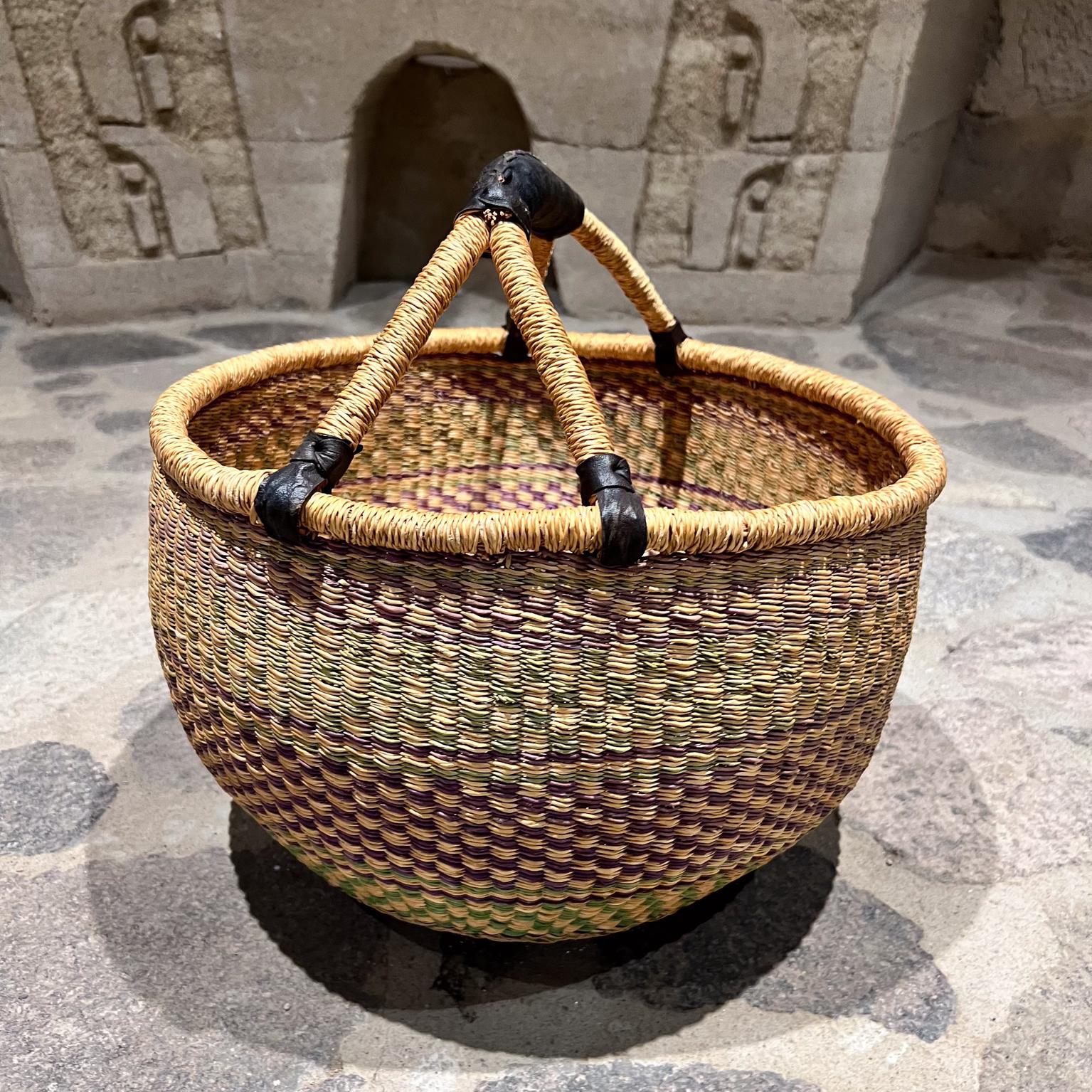 Handwoven Traditional African Bolga Farmer's Market Basket For Sale 6