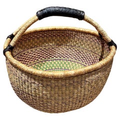 Panier de marché traditionnel africain d'élevage Bolga tissé à la main