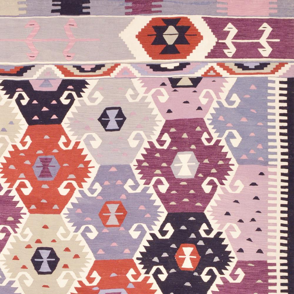 21st Century Handwoven Woolen Traditional Asian Modern Mixed Kilim Carpet, Pink

This Kilim was made in central Anatolia and is inextricably linked to diverse and varied symbols that were woven into them.  Every time and every region has its own