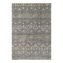 Handwoven Transitional Wool Area Rug, Modern Floral Abstract Design Rug 10'x14'