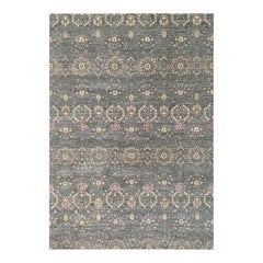 Handwoven Transitional Wool Area Rug, Modern Floral Abstract Design Rug 10'x14'