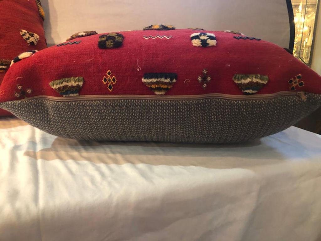 Tribal Kilim Wool Cushion or Pillow, a Pair