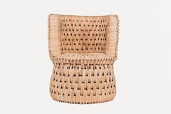 Handwoven Tule (Seagrass) Natural Fiber Lounge Chair by Luteca, Made in Mexico