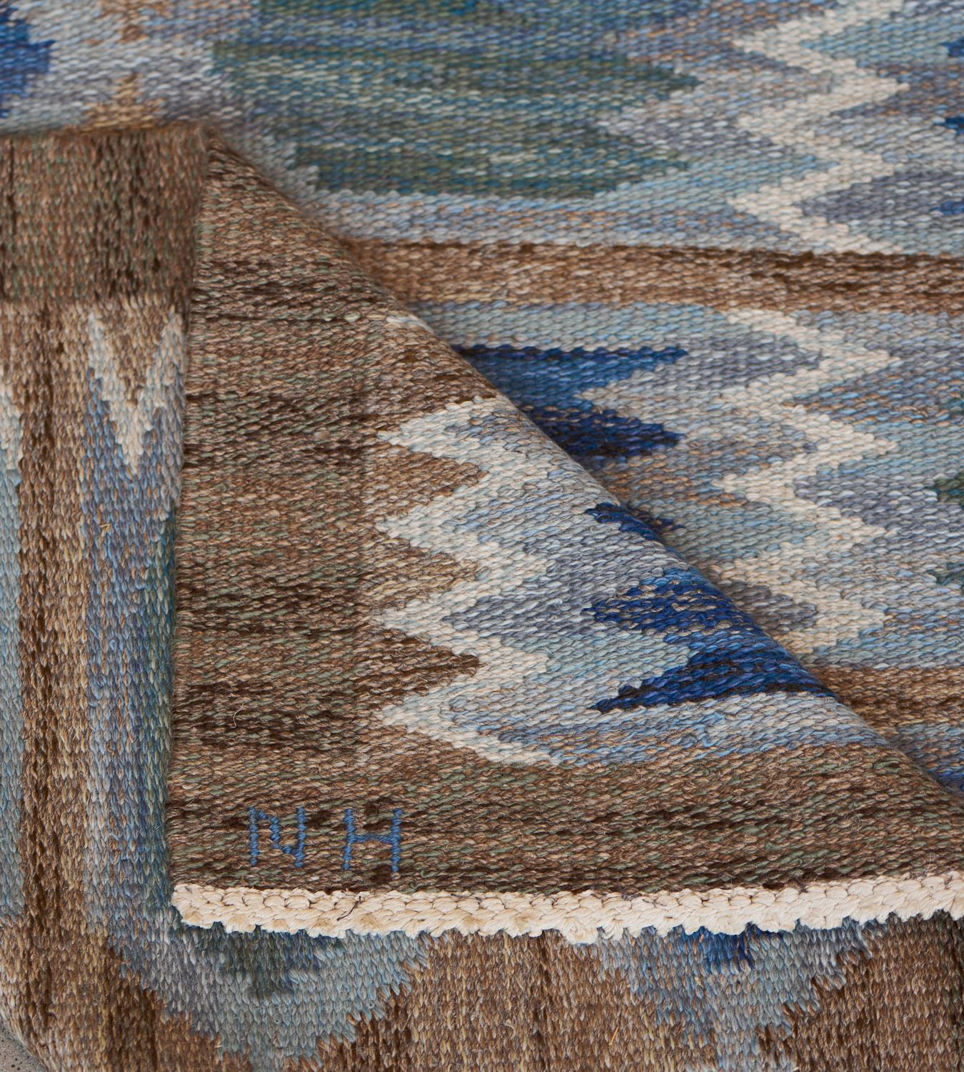 Handgewebter schwedischer Vintage-Teppich im „Tulip“-Design (Schwedisch) im Angebot
