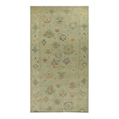 Handwoven Turkish Sultanabad Wool Runner Rug with Floral Motifs, 12'2" x 30'8"