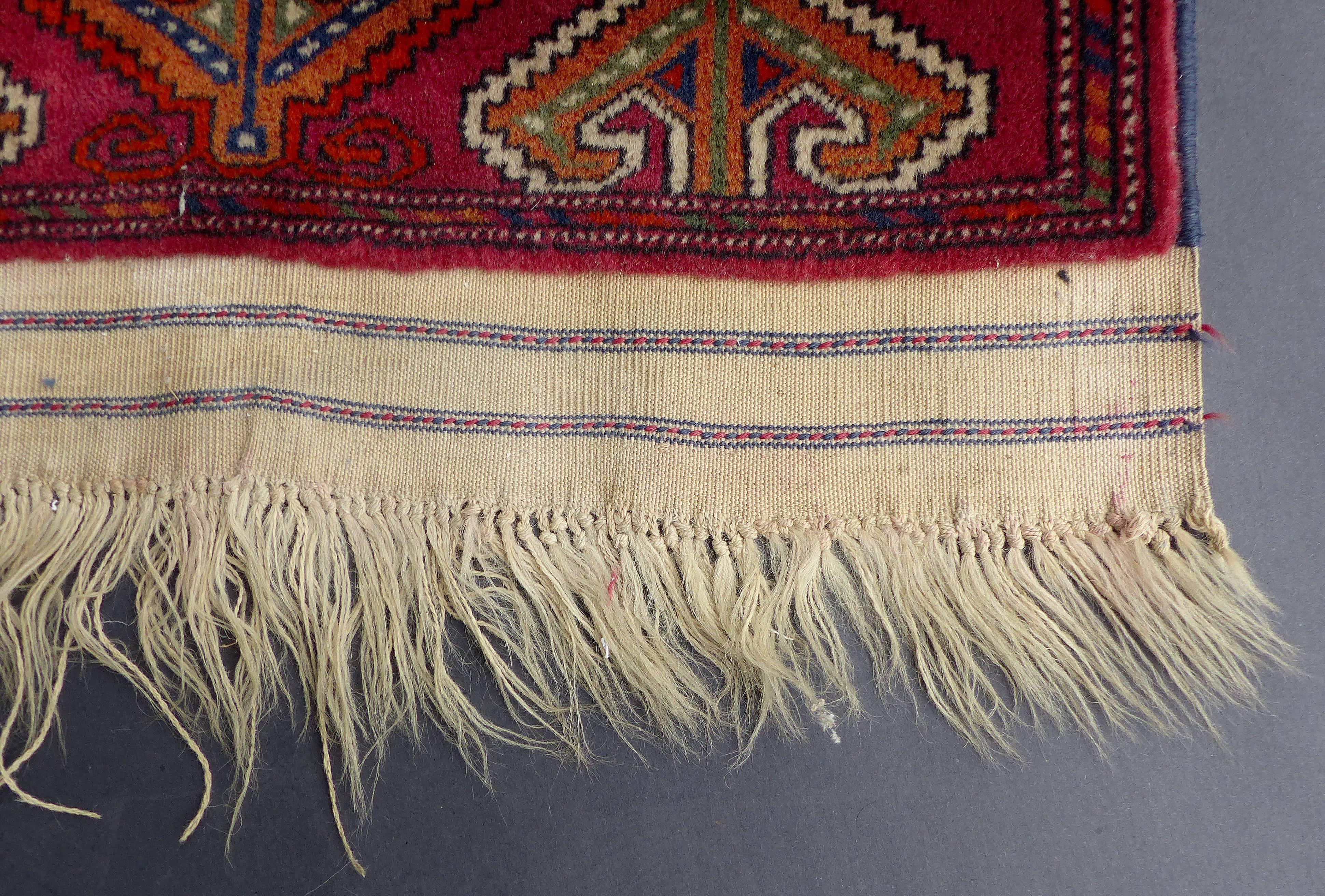 Handwoven Turkoman Armenian Wool and Silk Carpet, Mid-20th Century 2