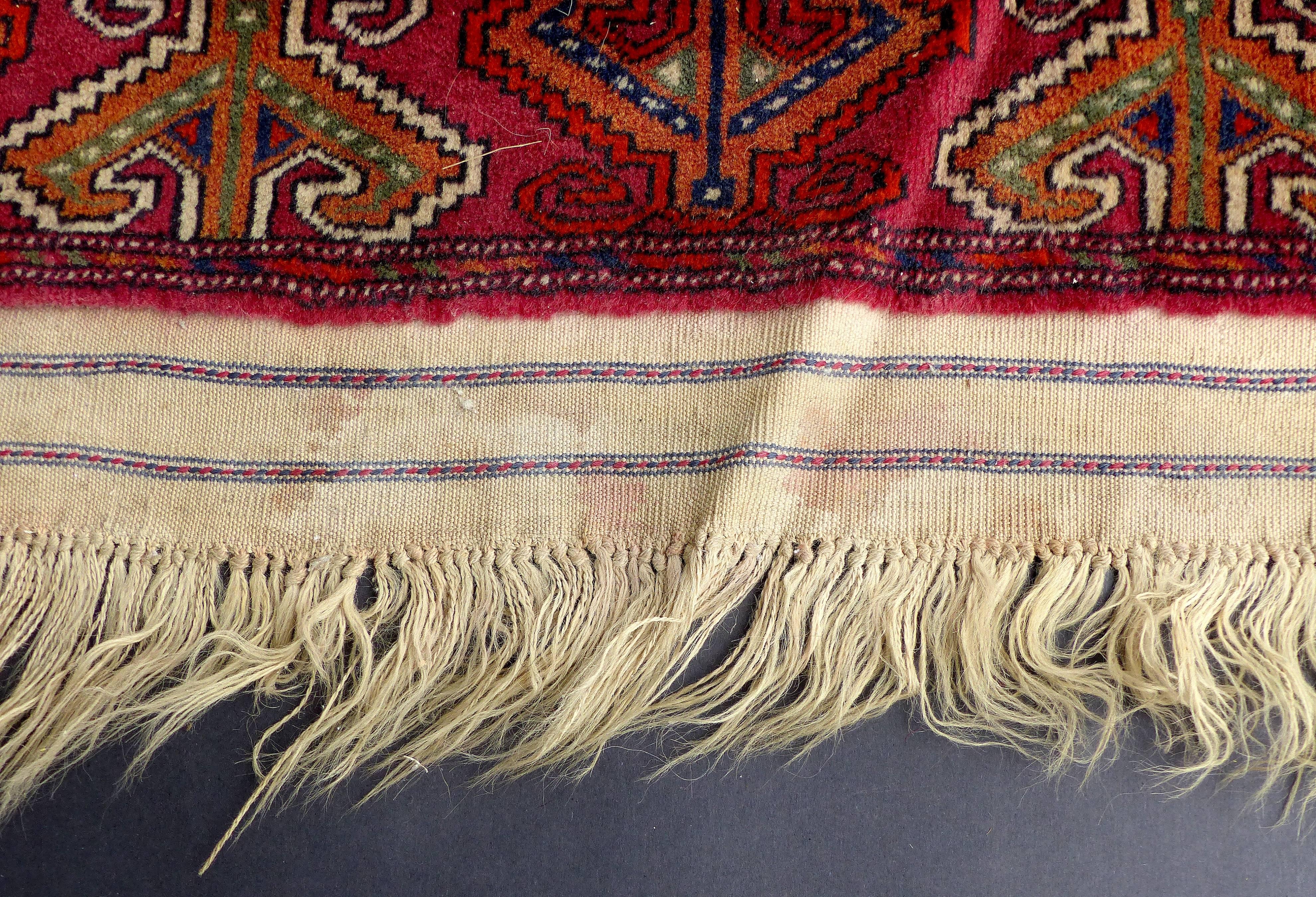 Handwoven Turkoman Armenian Wool and Silk Carpet, Mid-20th Century 3