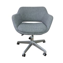 Handwoven Upholstered Bucket Swivel Chair, 1960s