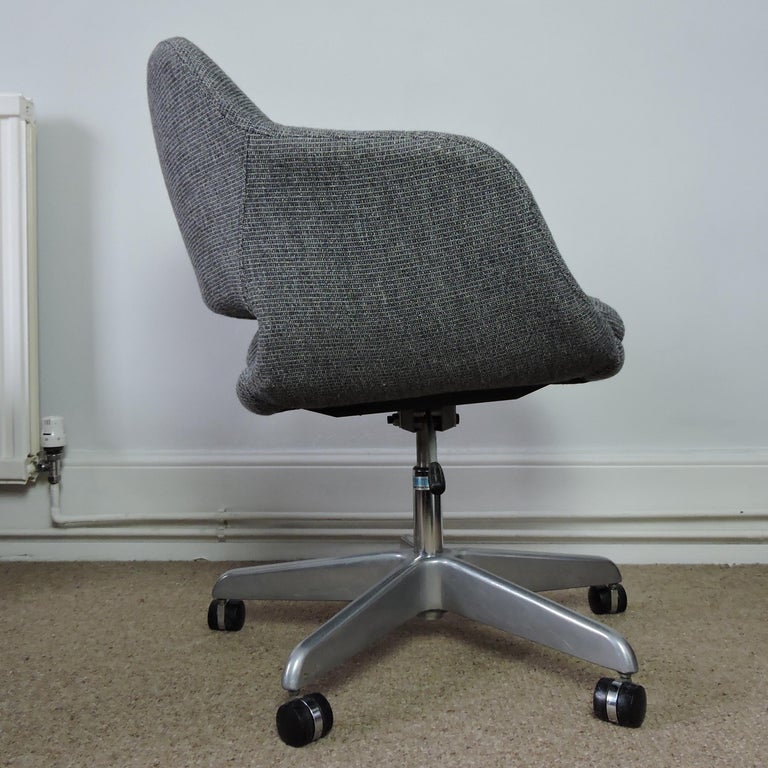 Handwoven Upholstered Bucket Swivel Chair, 1960s For Sale at 1stDibs