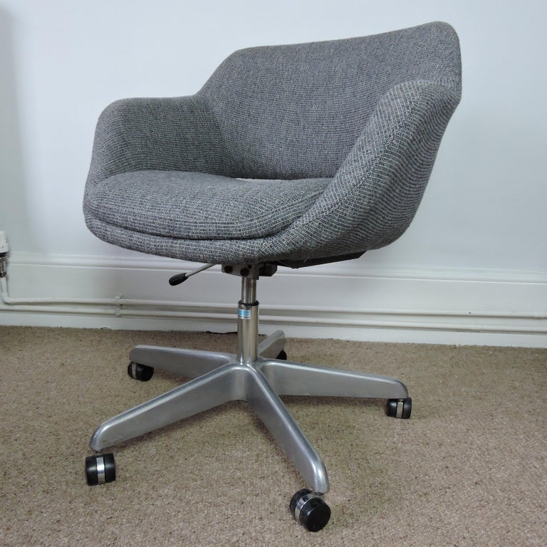 Handwoven Upholstered Bucket Swivel Chair, 1960s For Sale at 1stDibs