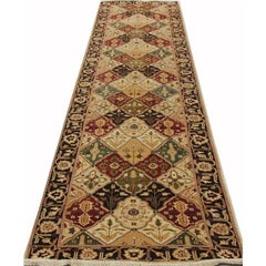 Handwoven Vegetable-Dyed Persian Bakhtiari Runner Rug, Tribal Wool rug 3'x13'5"
