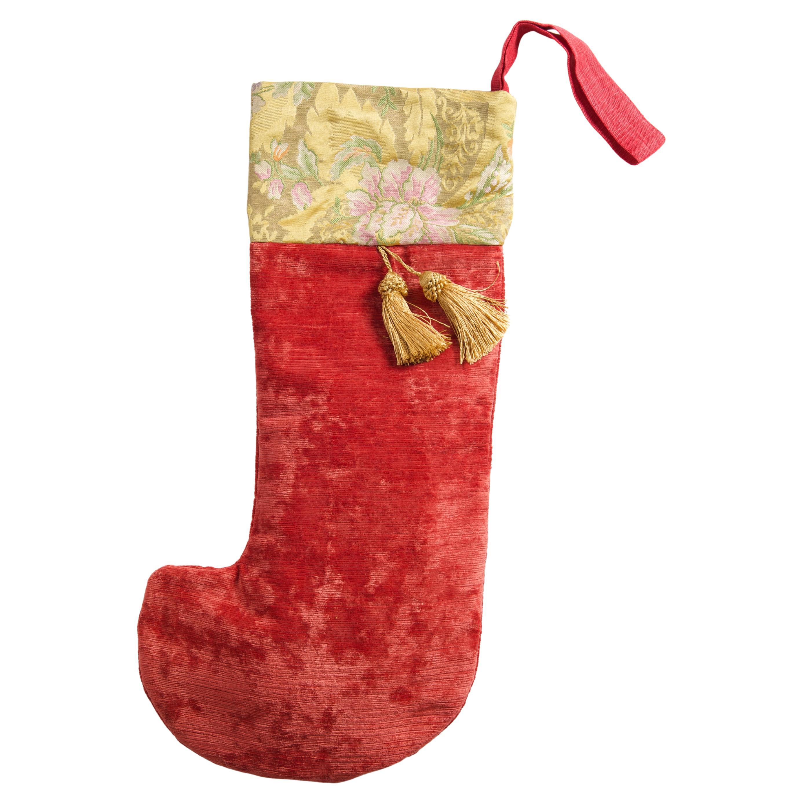 Handwoven Velvet Christmas Stocking by Ennisance
