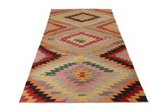 Vintage Afyon Kilim Rug in Multicolor All Over Geometric Pattern by Rug & Kilim