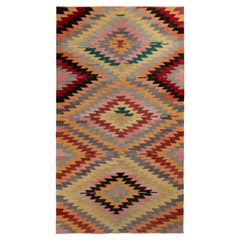Tapis Kilim vintage Afyon multicolore à motifs géométriques par Rug & Kilim