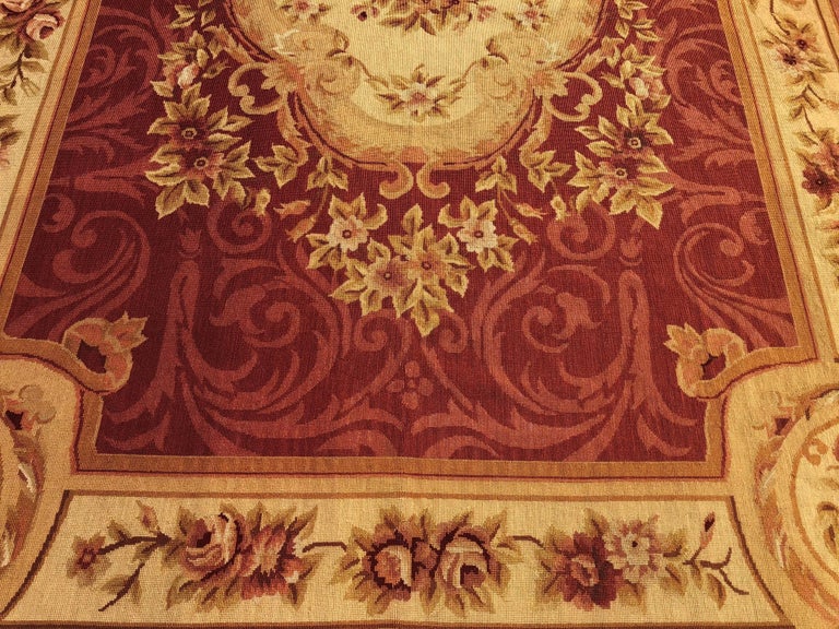 Handwoven Vintage French Aubusson Rug or Tapestry For Sale 3