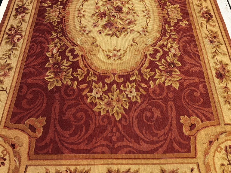 Handwoven Vintage French Aubusson Rug or Tapestry For Sale 2