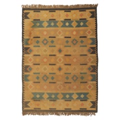 Handgewebter indischer Kelim-Teppich im Vintage-Stil, Boho Tribal Meets Southwest Chic