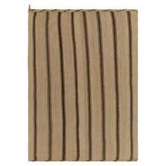 Handgewebter Vintage-Kelim in Beige-Braun mit Streifenmuster von Teppich & Kelim