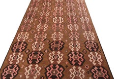 Handwoven Vintage Kilim Rug in Beige-Brown Geometric Pattern by Rug & Kilim