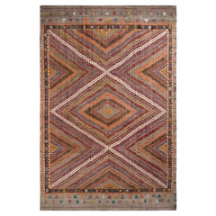 Vintage Kilim Rug in High-Low Multicolor Geometric Pattern by Rug & Kilim