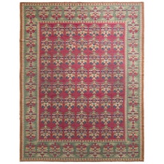 Rug & Kilim's Handwoven Vintage Midcentury Kilim Rug in Red All-Over Pattern