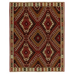 Tapis Kilim vintage du milieu du siècle dernier en rouge à motif géométrique sur toute sa surface par Rug & Kilim