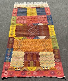 Alfombra Vintage Marroquí Tejida a Mano en Lana con Tinte Orgánico Multicolor