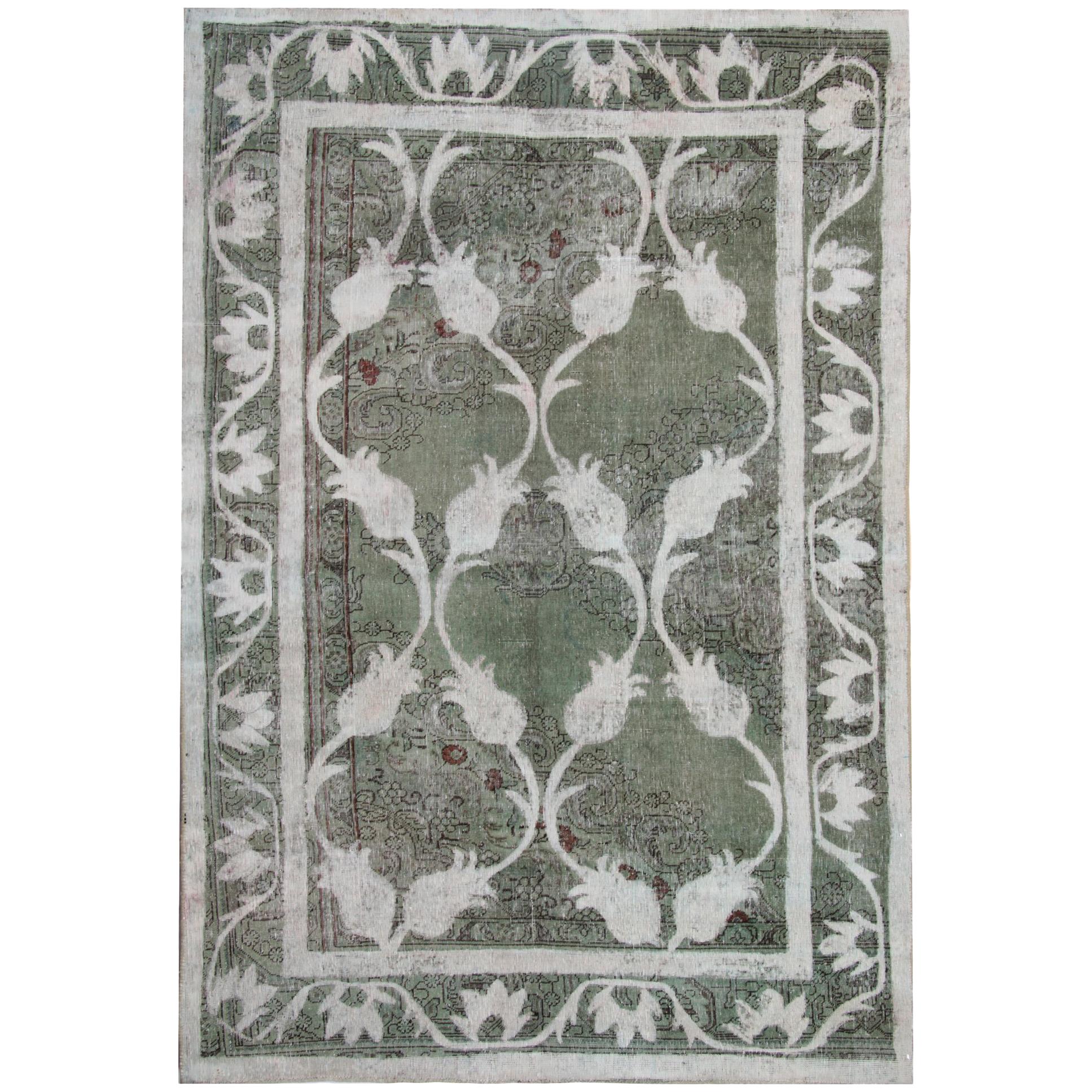Handmade Carpet Oriental Rug Grey Vintage Turkish Rugs for Sale