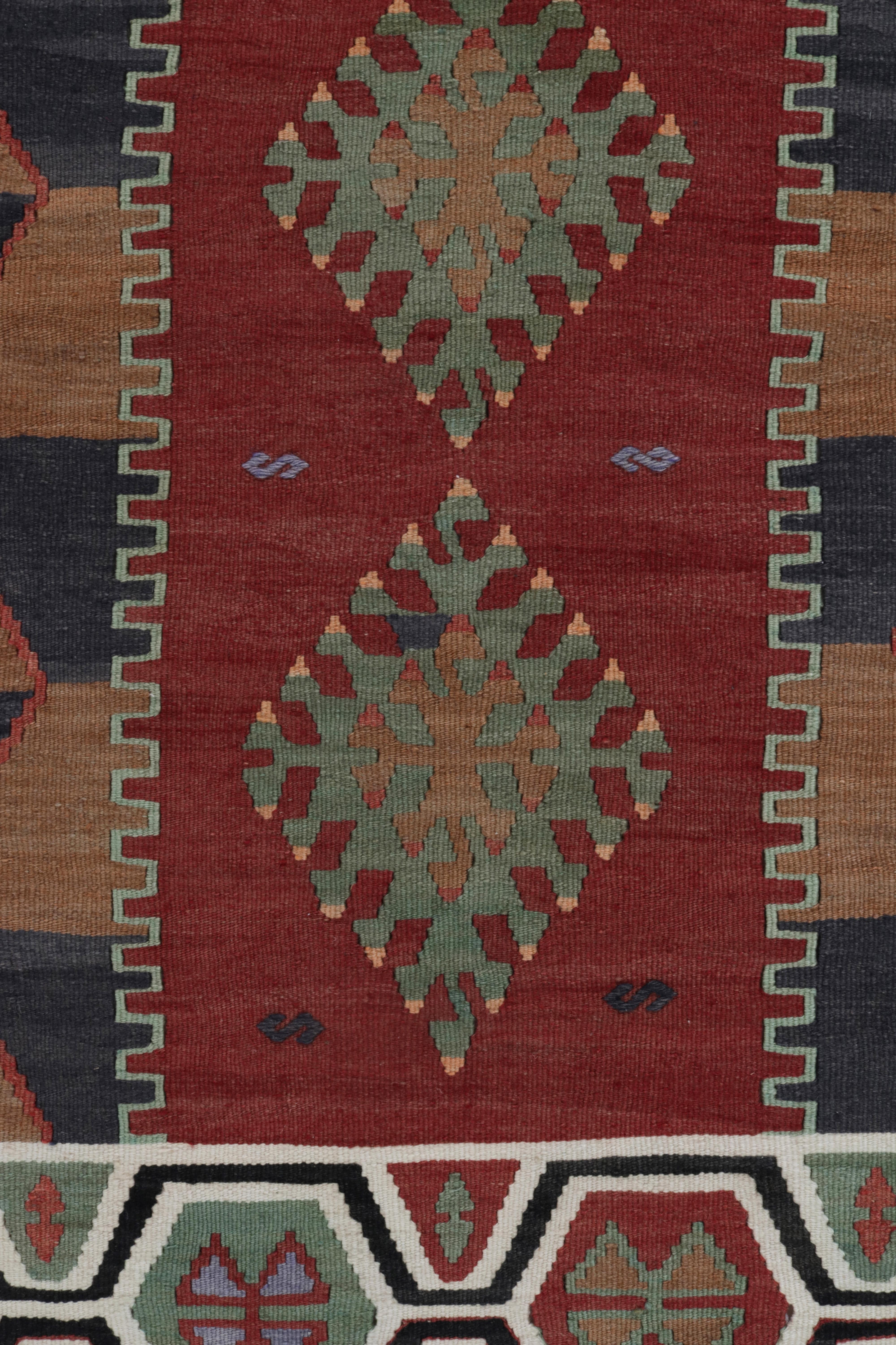Handwoven Vintage Persian Kilim Rug in Red, Brown Medallions by Rug & Kilim In Good Condition For Sale In Long Island City, NY