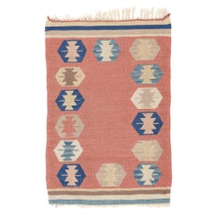Handwoven Vintage Persian Shiraz Flatweave Carpet