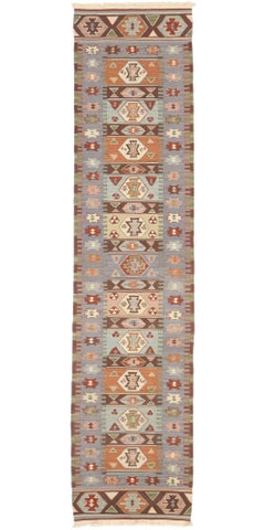 Handwoven Vintage Persian Shiraz Flatweave Carpet