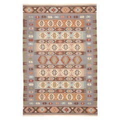 Handgewebter persischer Shiraz Flachgewebe-Teppich im Vintage-Stil