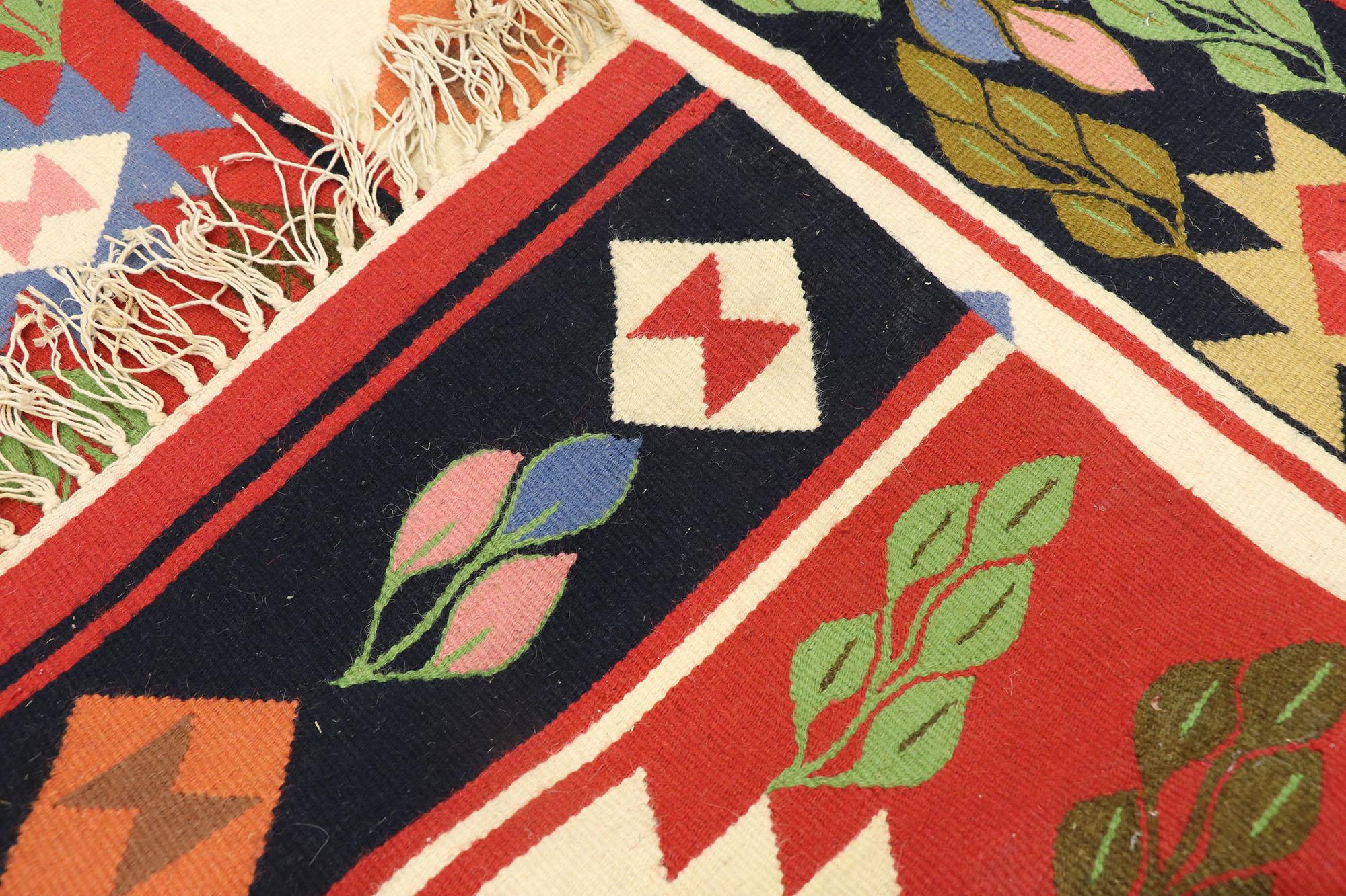 Alfombra Kilim Rumana de Oltenia de 1970 con Estilo Tradicional en Bueno estado para la venta en Dallas, TX