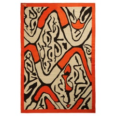 Handwoven Vintage Scandinavian Kilim Rug in Red, Beige-Brown All Over Pattern
