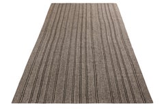 Handwoven Vintage Striped Kilim Rug in Gray, White, and Black by Rug & Kilim
