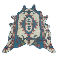 Handwoven, Vintage Turkish Anatolian Cowhide Rug