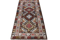 Vintage Turkish Kilim Rug in Blue, Green, Brown Geometric Pattern by Rug & Kilim