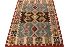 Vintage Turkish Kilim Rug in Multicolor, Tribal Geometric Pattern by Rug & Kilim