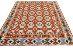 Handwoven Vintage Turkish Kilim Rug in Orange Tribal Geometric by Rug & Kilim