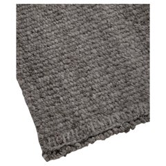 Handwoven Washed Grey Wool Rug 4'x6' Organic Modern Textured Style, in Stock