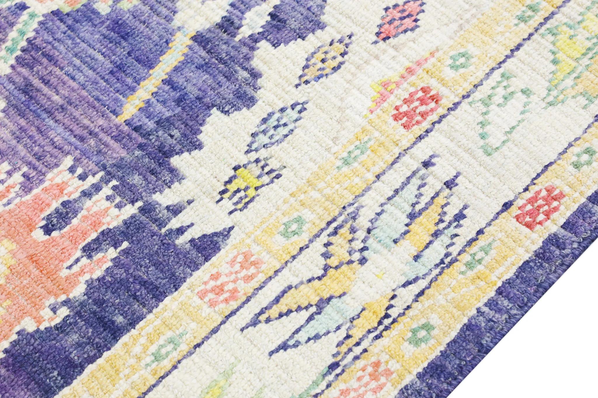 Contemporary Handwoven Wool Carpet Turkish Oushak Rug 5'6