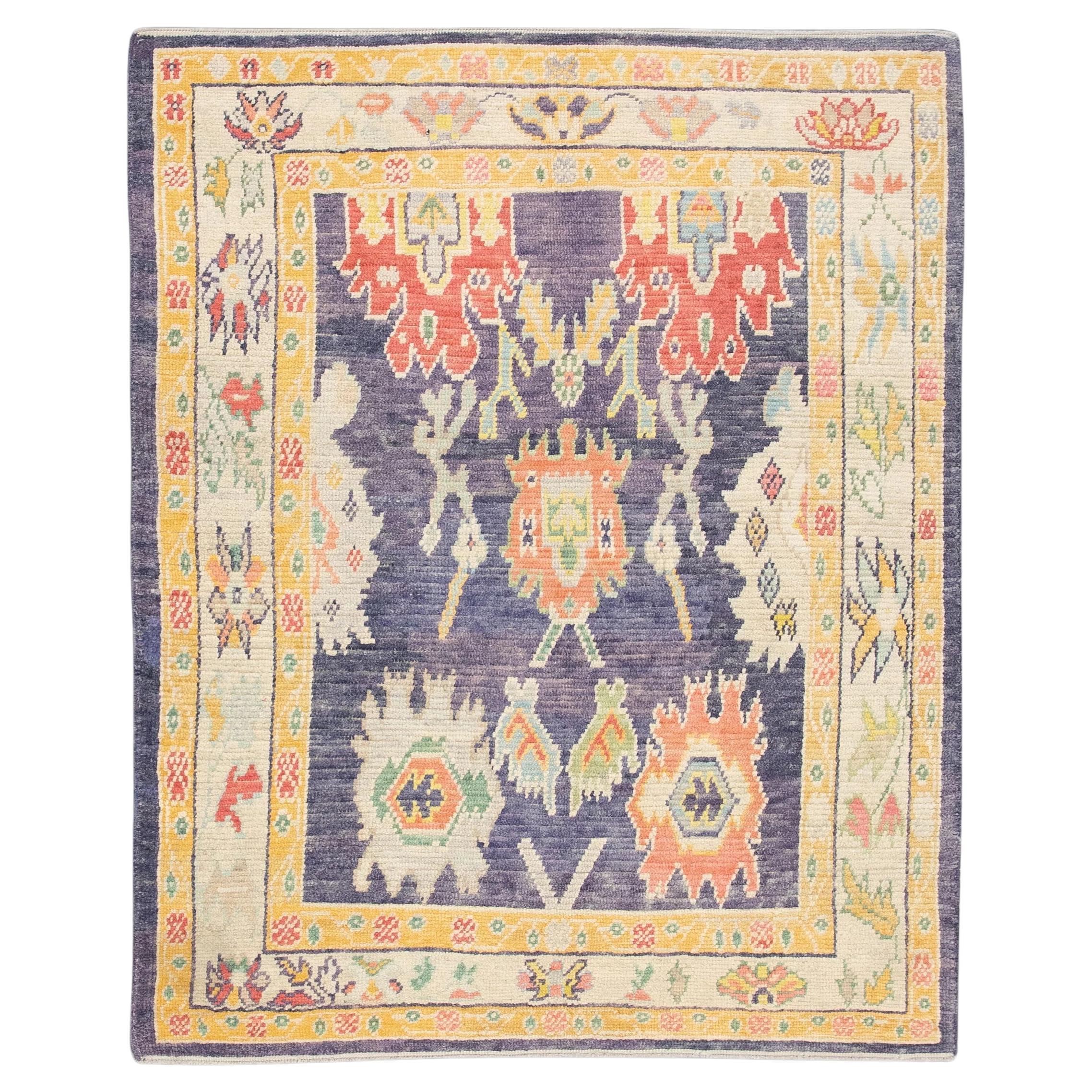 Handwoven Wool Carpet Turkish Oushak Rug 5'6" x 7'8" #4506 For Sale