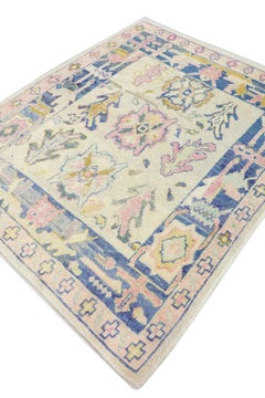 Tappeto in lana tessuto a mano Tappeto turco Oushak 5'7" x 6'7" #4577