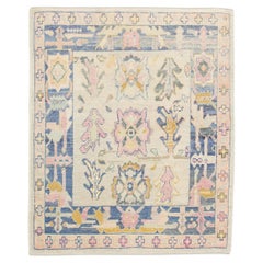 Handwoven Wool Carpet Turkish Oushak Rug 5'7" x 6'7" #4577